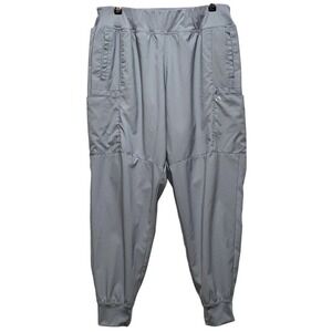 Spread Good Cheer Scrub Pants Womens 1X Light Gray Jogger Elastic Waist